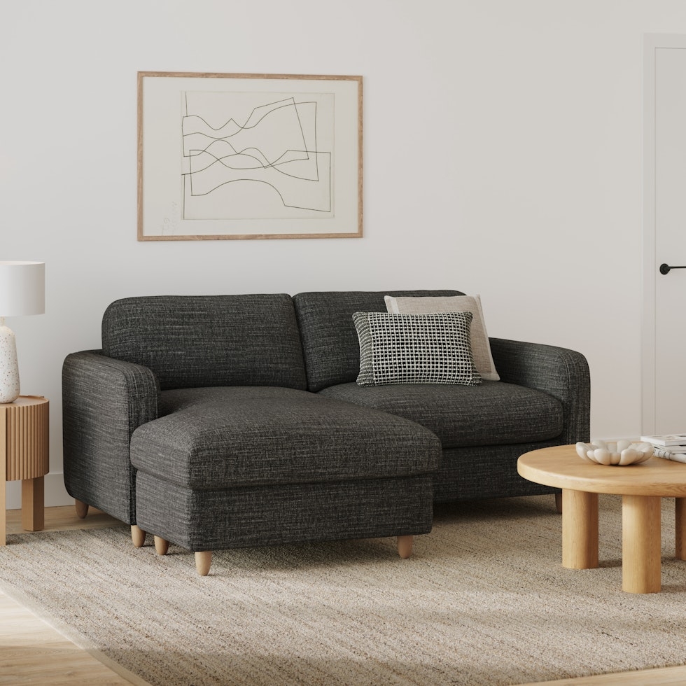 Vati 80" Left Storage Sectional - Natural Oak and Napa Charcoal - Image 2