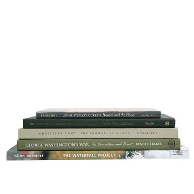 5 Piece Boxwood Authentic Decorative Book Set, Green - Image 0