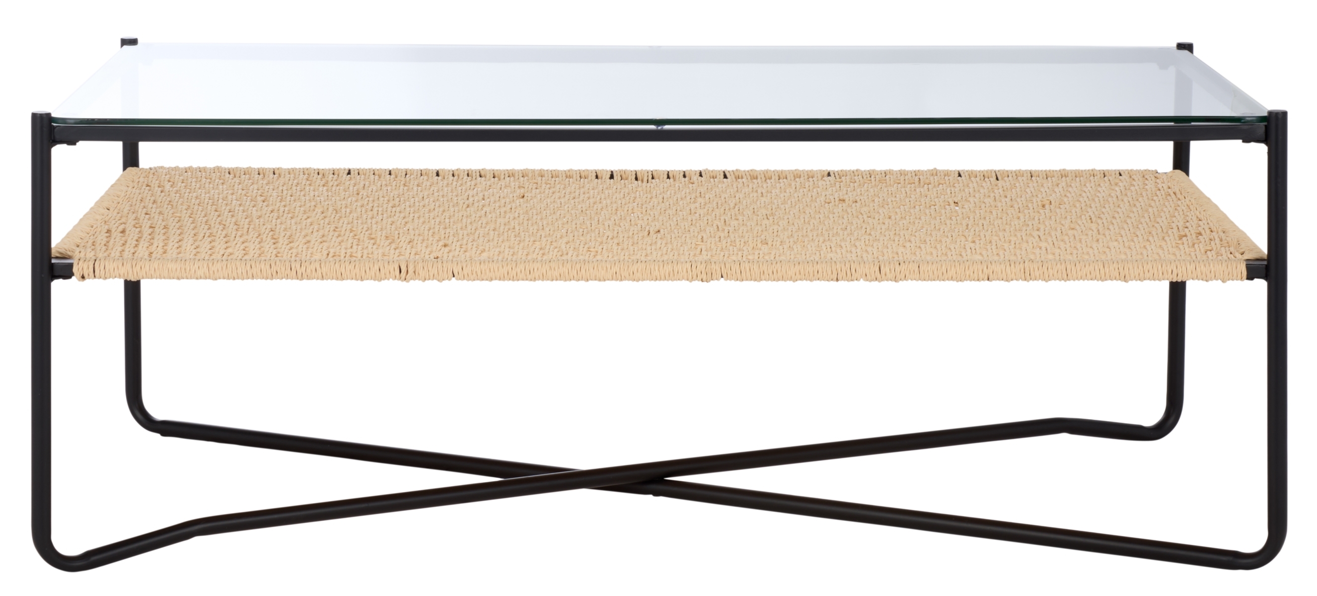 Omaka 1 Shelf Coffee Table - Natural / Black - Safavieh - Image 0