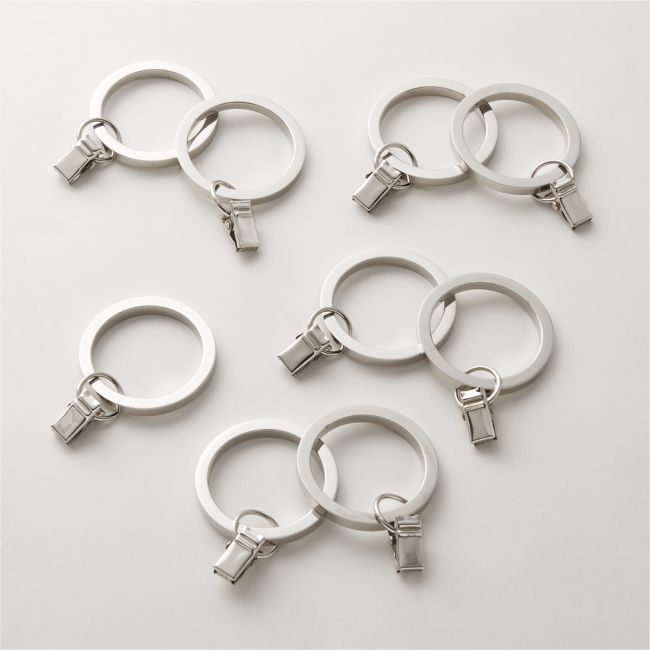 Polished Nickel Curtain Rings with Clips Set of 9 - Image 0