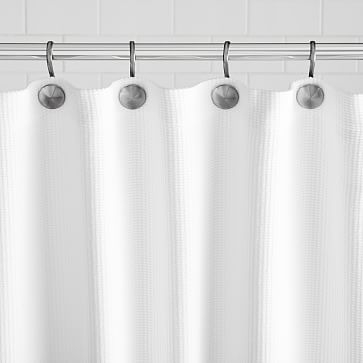 Organic Mini Waffle-Weave Shower Curtain, Oatmeal, 72"x74" - Image 2