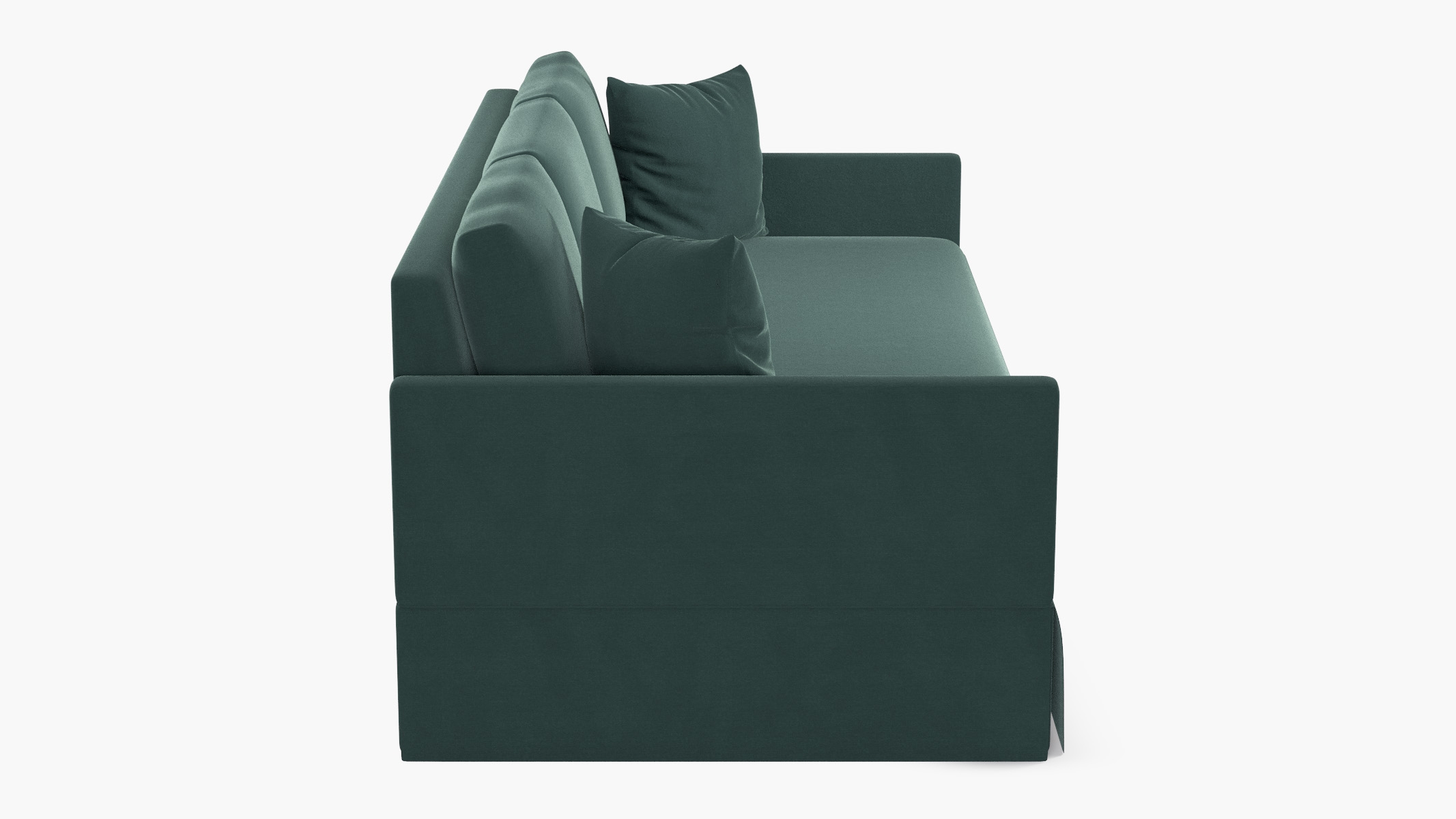 Skirted Track Arm Sofa, Jade Luxe Velvet, Standard (39") - Image 2