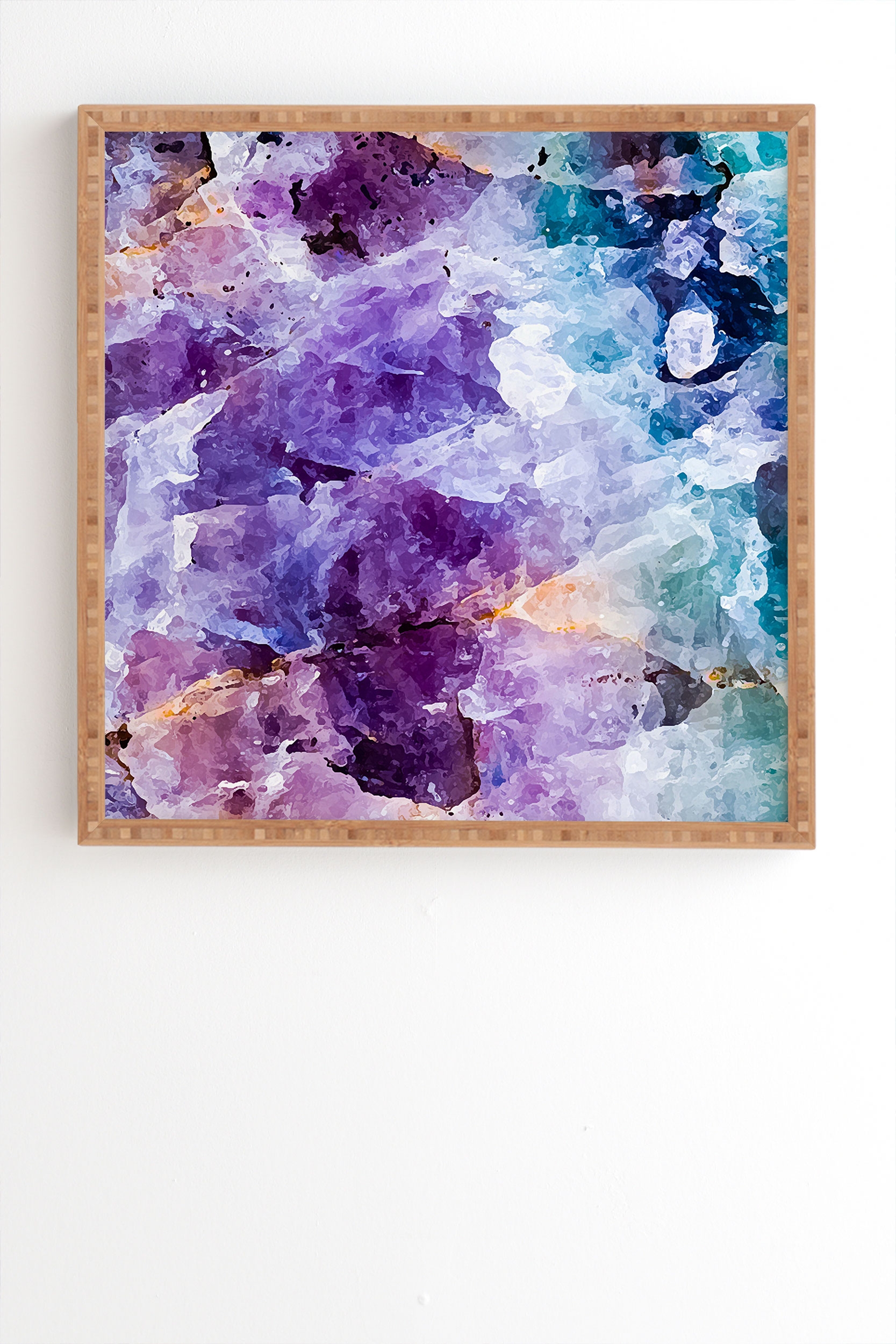 Multicolor Quartz Texture by Marta Barragan Camarasa - Framed Wall Art Bamboo 19" x 22.4" - Image 1
