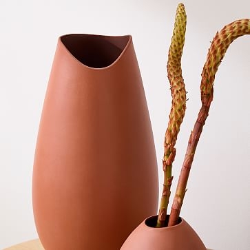 Organic Ceramic Vases, Round Vase, Light Sienna, Ceramic - Image 3