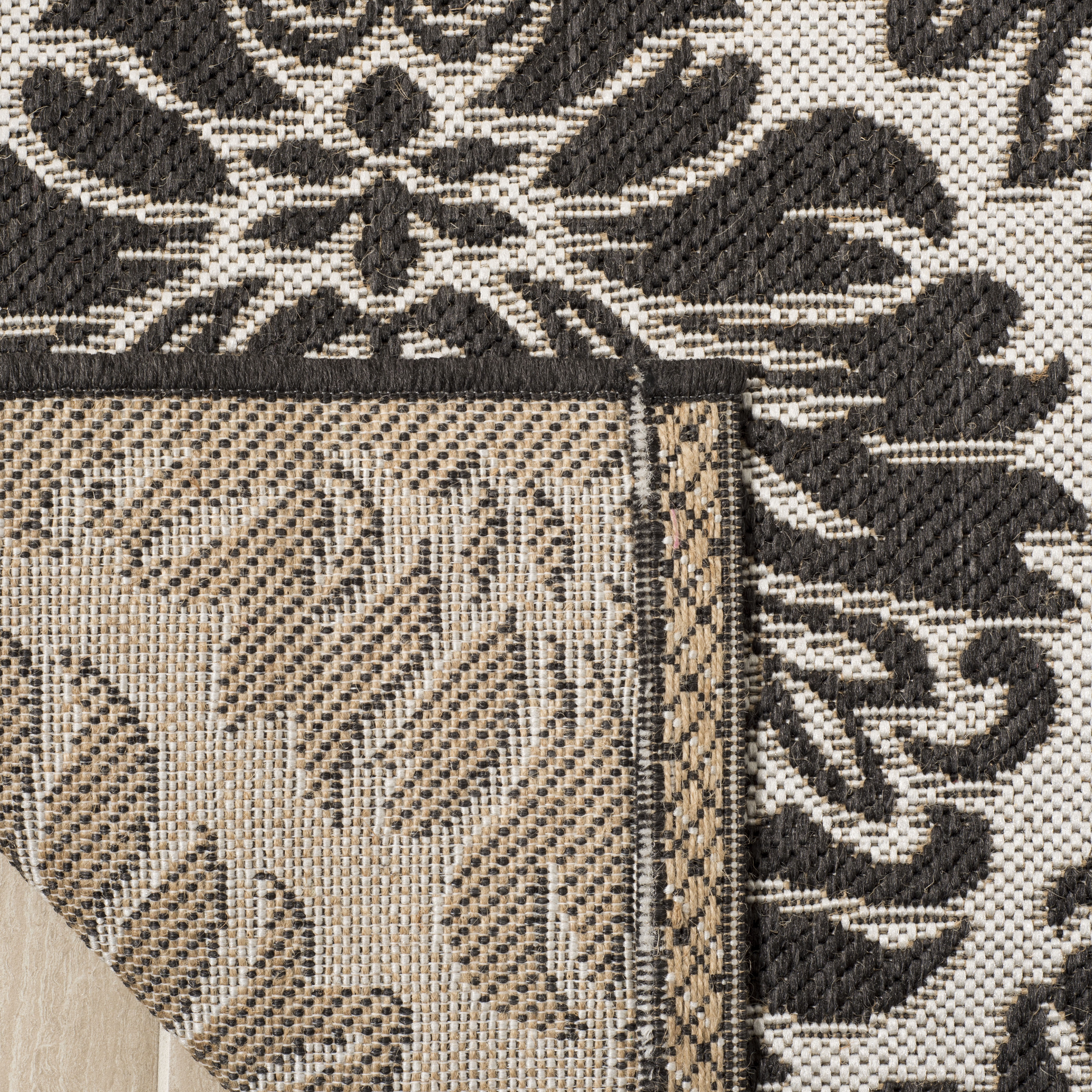 Arlo Home Indoor/Outdoor Woven Area Rug, LND135A, Light Grey/Charcoal,  2' X 8' - Image 3