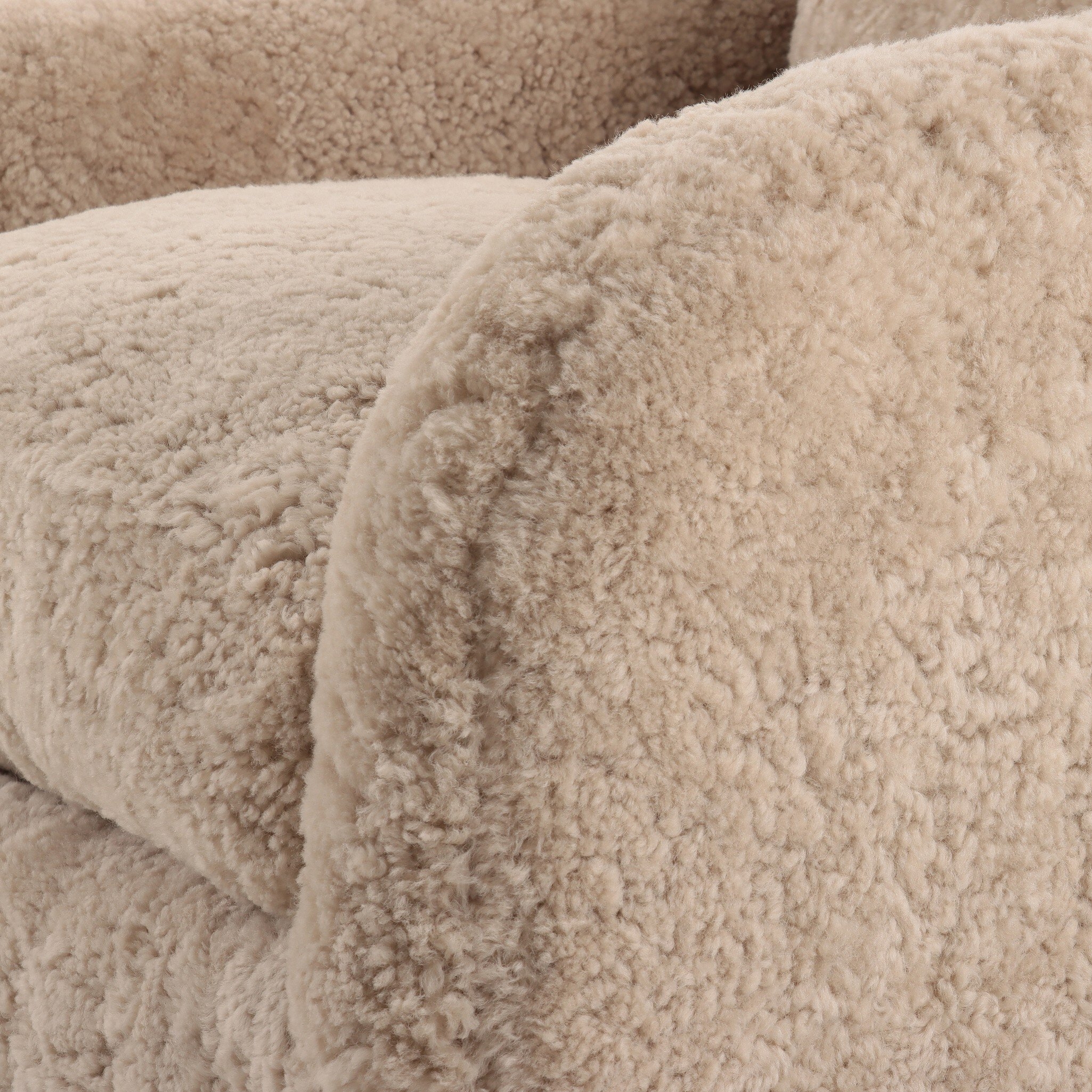 Topanga Swivel Chair - Beige Shearling - Image 9