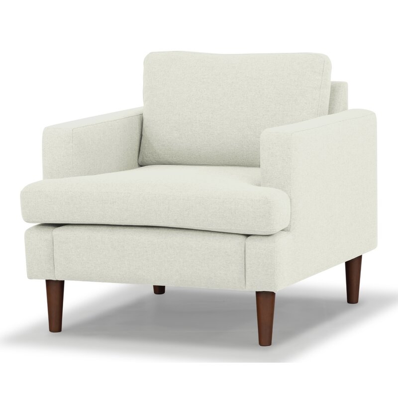Laine 34'' Wide Tufted Polyester Armchair, Cream - Image 0