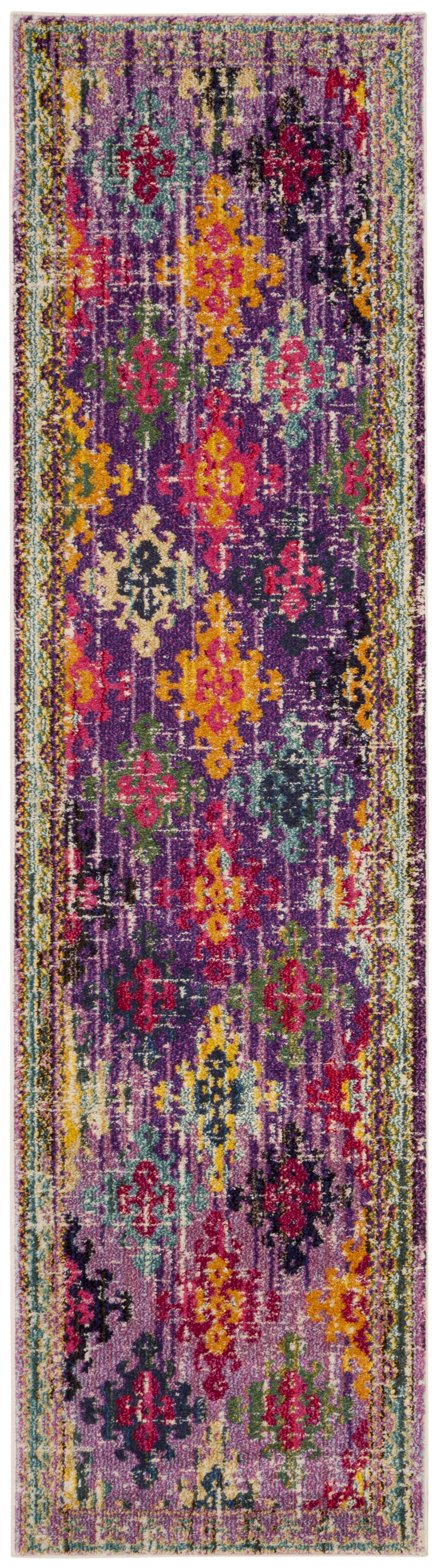 Arlo Home Woven Area Rug, MNC244P, Purple/Multi,  2' 2" X 8' - Image 0