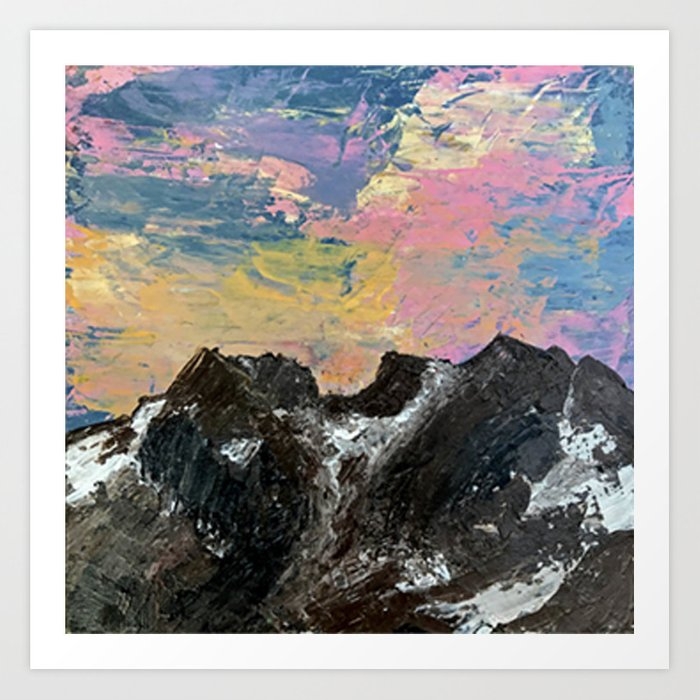 Arapahoe National Forest [3]: A Colorful Abstract Mixed Media Mountain Range Art Print by Alyssa Hamilton Art - Small - Image 0