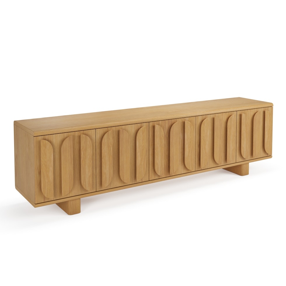 Ansel 79" Media Unit - Natural Oak - Image 1