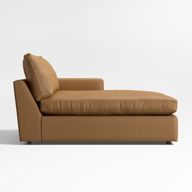 Lounge Classic Leather Right-Arm Extra Wide Chaise Lounge Sectional Piece - Image 0