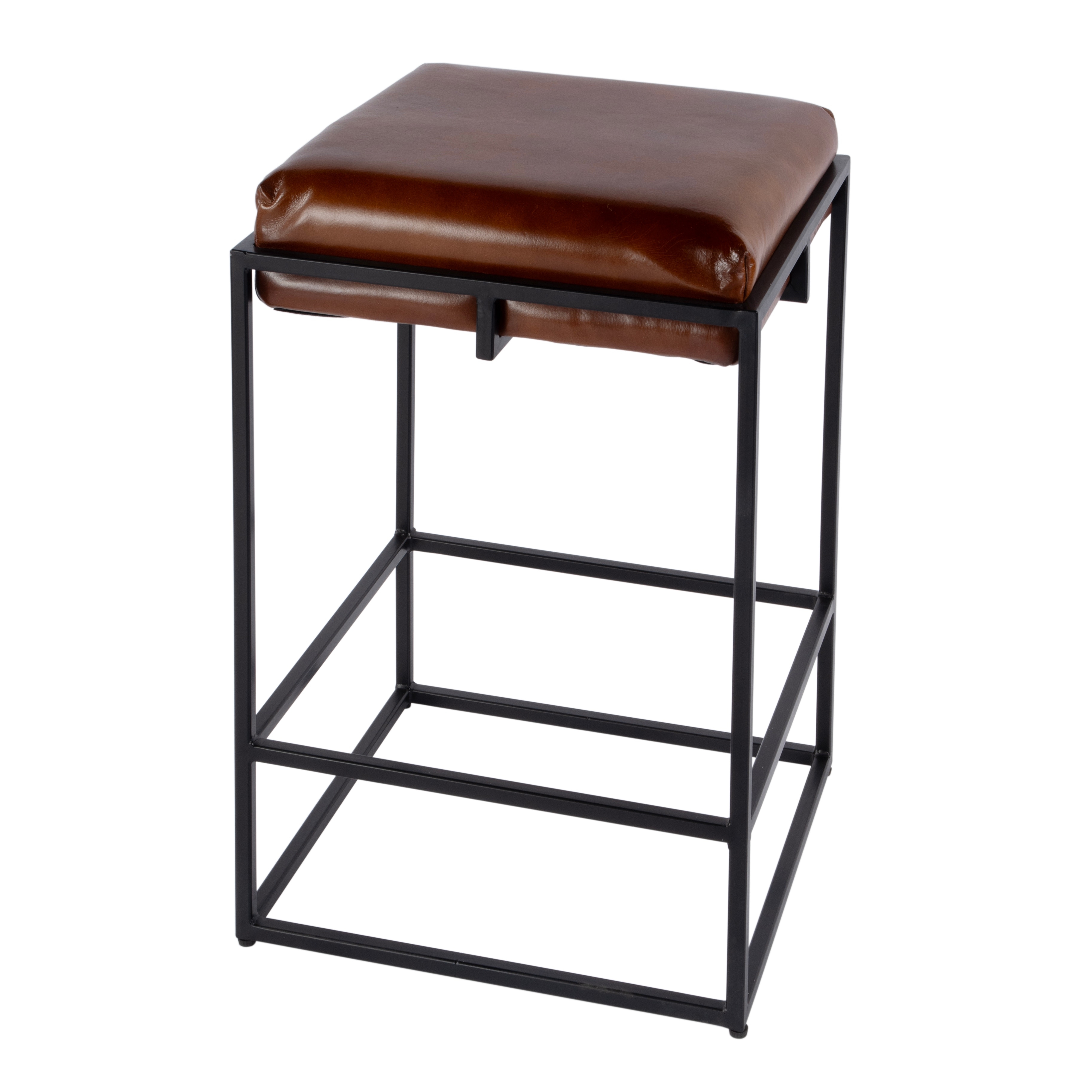 Eldridge Brown Leather Counter Stool - Image 0