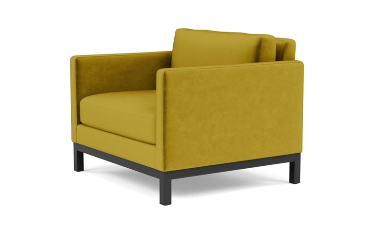 Jasper Accent Chair with Yellow Citrine Fabric and Matte Black legs - Image 4