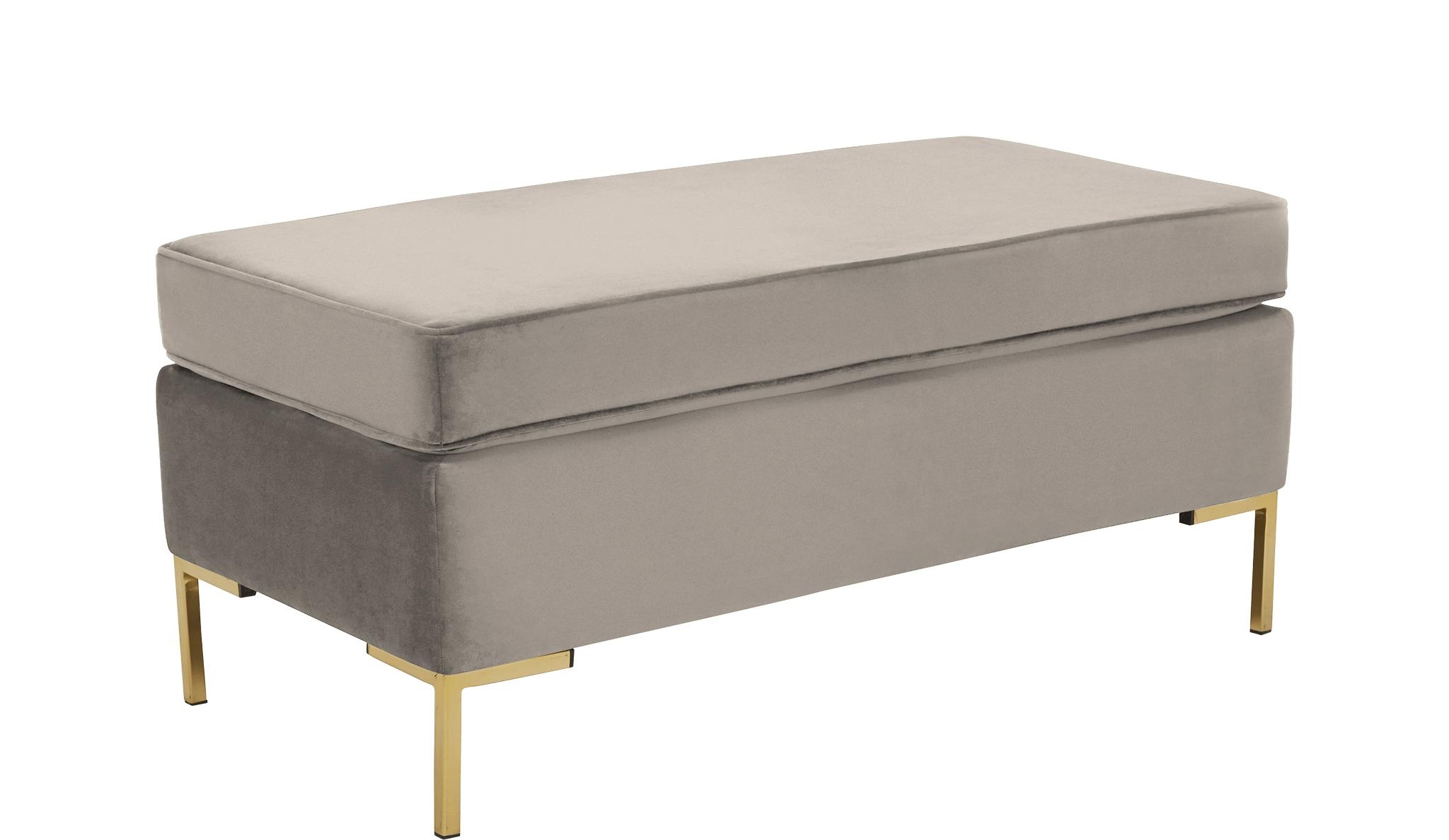 Gray Dee Mid Century Modern Bench with Storage - Prime Stone - Image 1