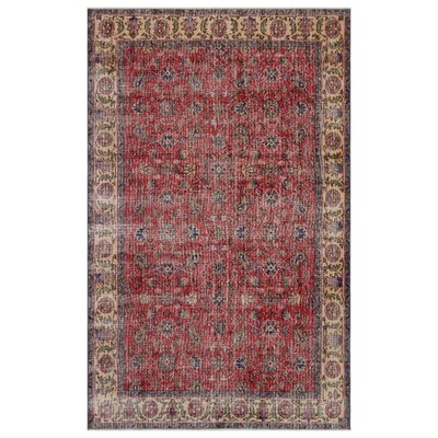 One-of-a-Kind Hand-Knotted 1960s Red/Blue 5'6" x 8'8" Area Rug - Image 0