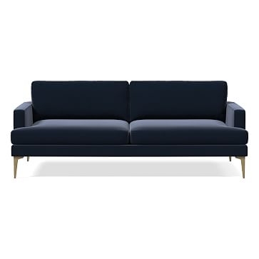Andes Grand Sofa, Astor Velvet, Ink Blue, Blackened Brass - Image 0