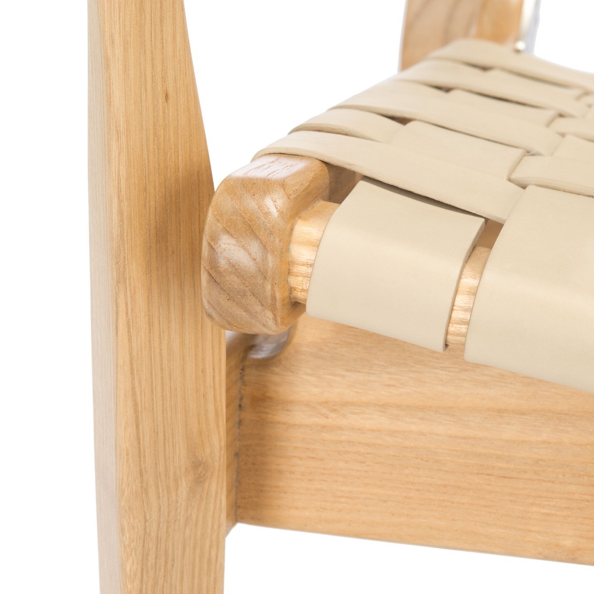 Dilan Leather Safari Chair - White - Image 4