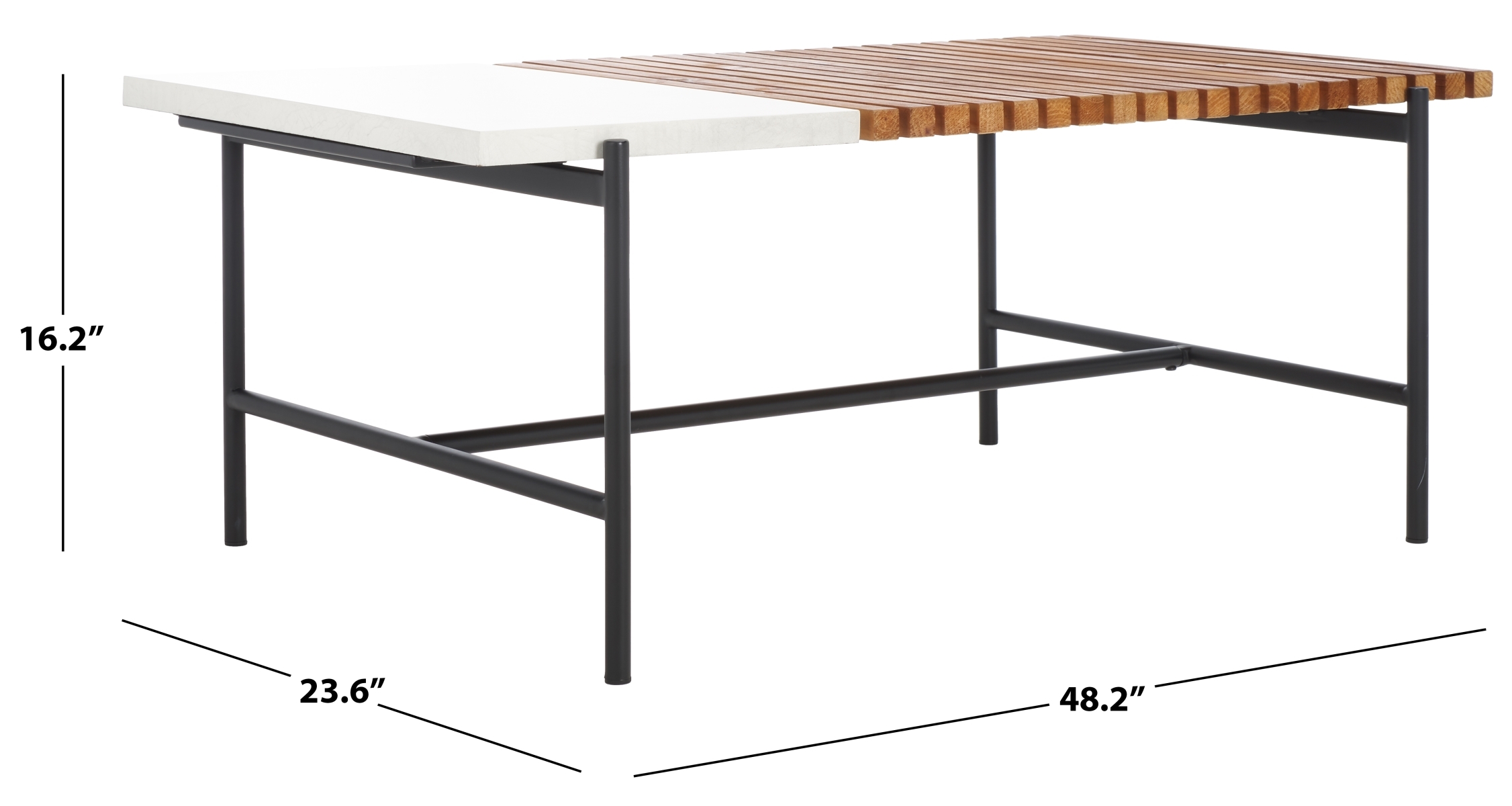 Dallas Coffee Table - Brown / White - Safavieh - Image 8