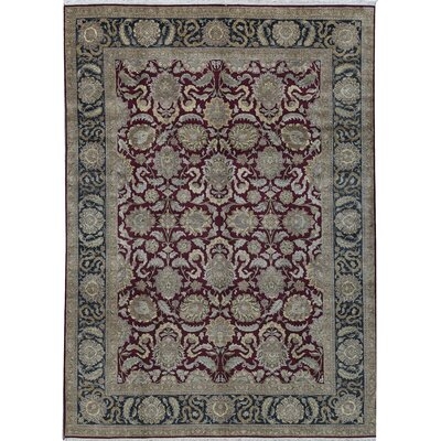 One-of-a-Kind Mountain King Hand-Knotted Dark Red/Beige 9'11" x 13'8" Wool Area Rug - Image 0