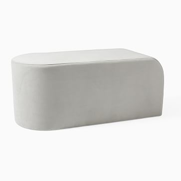 Tilly Large Ottoman, Poly, Twill, Silver, Concealed Support - Image 1