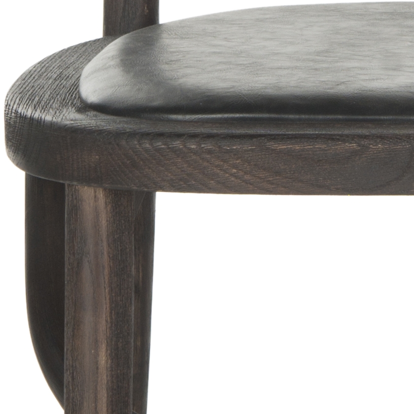 Kenny 19''H Side Chair - Brass Nail Heads - Antique Black/Dark Umber - Safavieh - Image 4