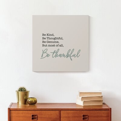 Be Thankful Harvest Sentiment - Wrapped Canvas Textual Art - Image 0
