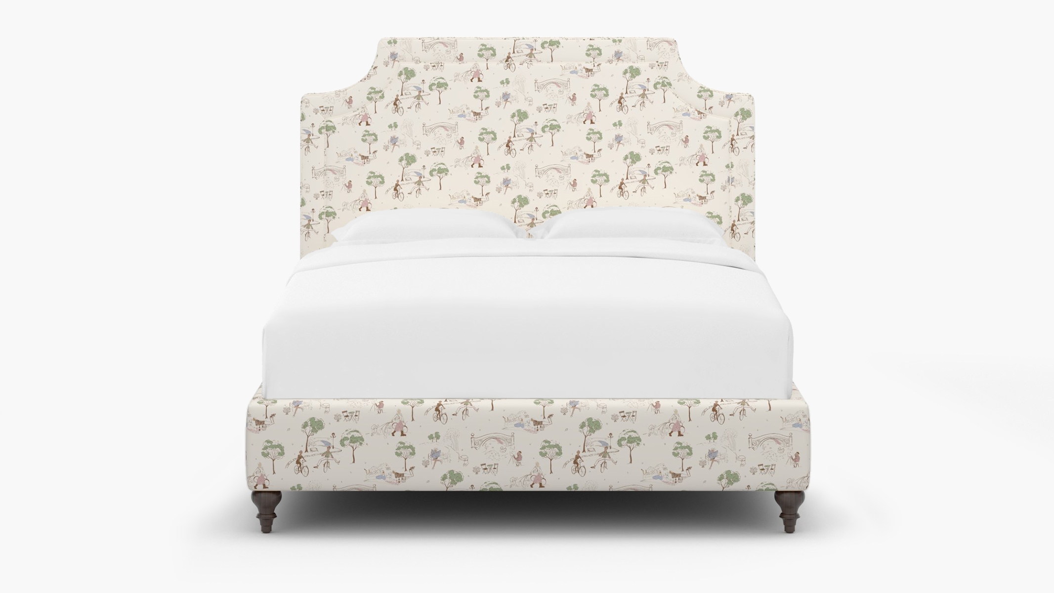 Deco Bed, Multi Central Park Toile, Espresso Traditional Turned Leg, Full - Image 0