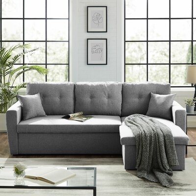 86.6" Reversible Sleeper Sofa & Chaise - Image 0
