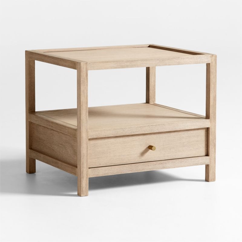 Keane Large Weathered Natural Wood Storage End Table, Set of 2 - Image 2
