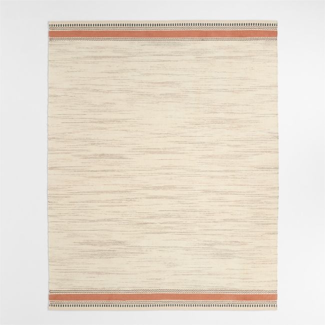 Border Stripe Brulee Brown Chenille Kids Area Rug 6'x9' - Image 0