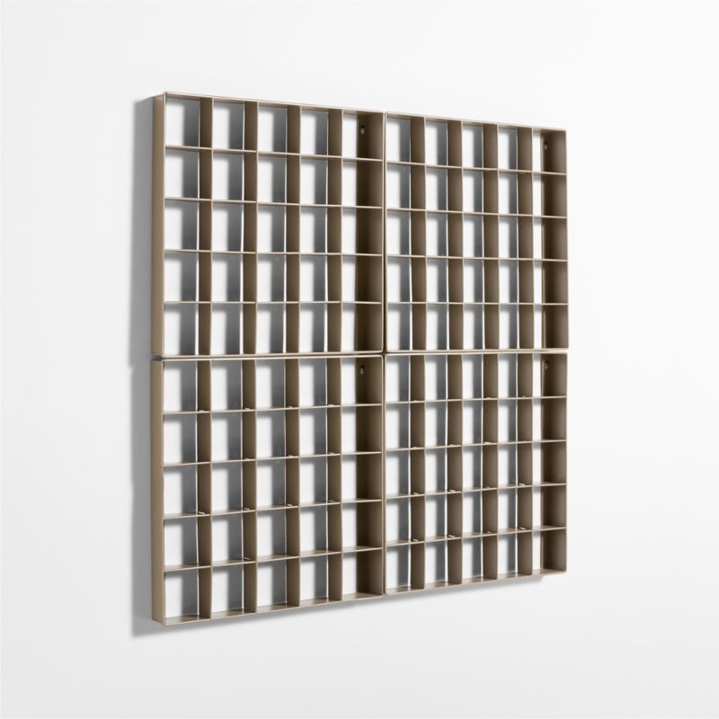 Outline Clay Brown Metal Toy Display Kids Wall Shelf, Set of 4 - Image 1