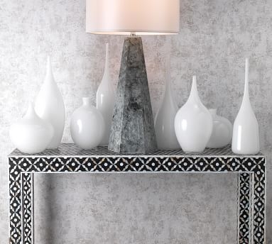 Vivienne White Glass Vases, Set of 2 - Image 2