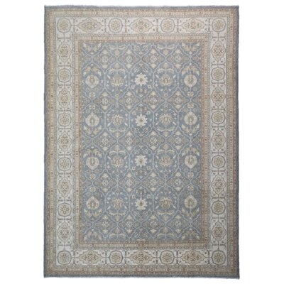 One-of-a-Kind Shumaker Hand-Knotted Peshawar Blue/Beige 10'2" x 13'9" Wool Area Rug - Image 0