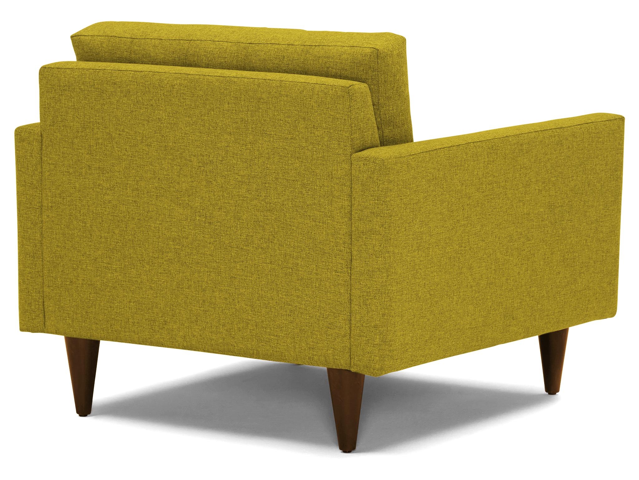 Yellow Eliot Mid Century Modern Chair - Bloke Goldenrod - Mocha - Image 3
