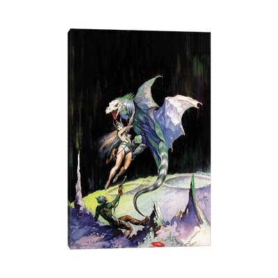Neptune's Dragon by Frank Frazetta - Wrapped Canvas Graphic Art Print - Image 0