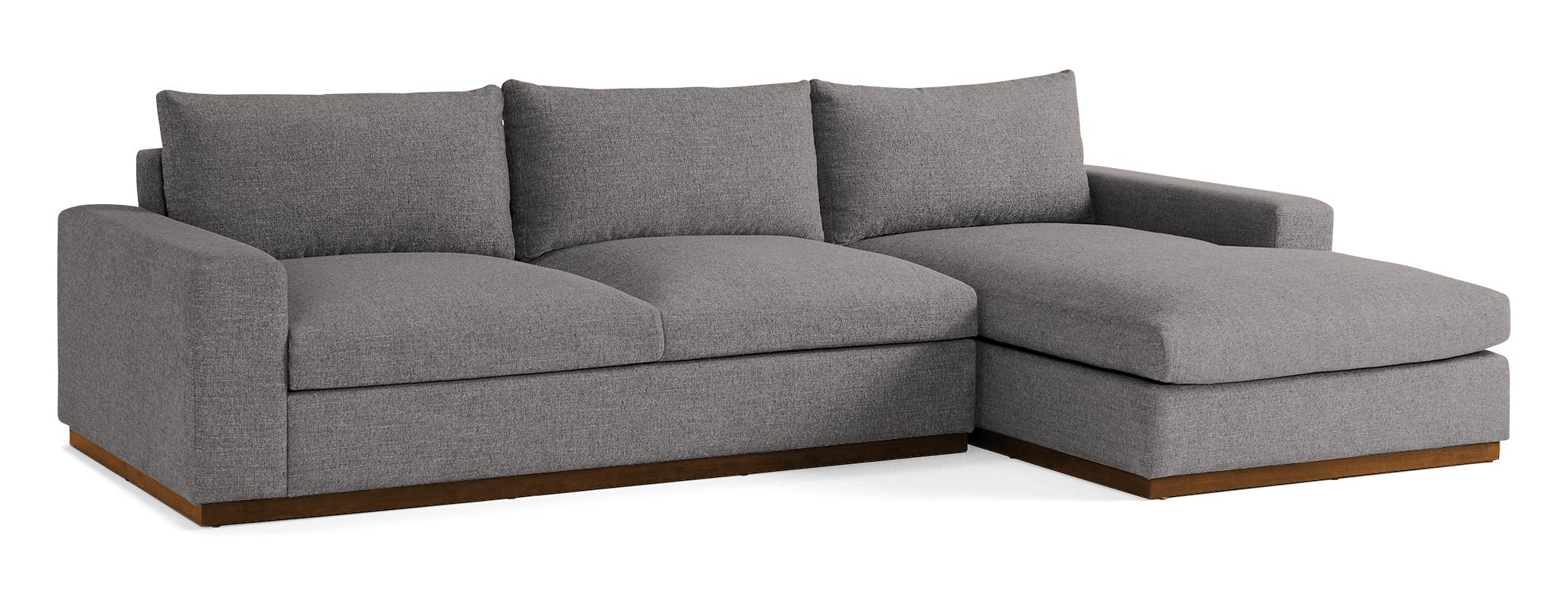 Gray Holt Mid Century Modern Sectional with Storage - Taylor Felt Grey - Mocha - Right - Image 1
