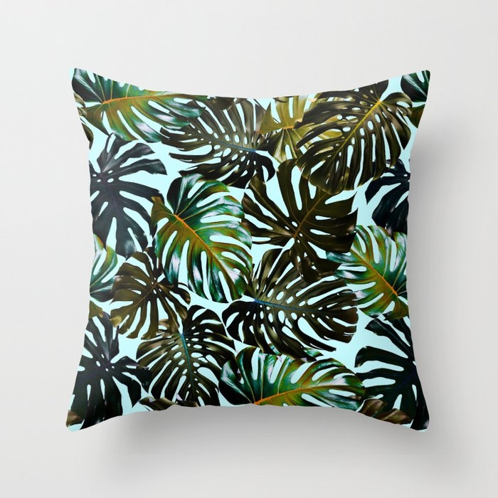 Tropical Garden Xi Throw Pillow by Burcu Korkmazyurek - Cover (24" x 24") With Pillow Insert - Indoor Pillow - Image 0