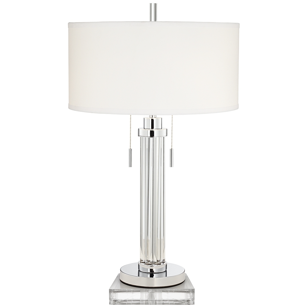 Possini Euro Cadence 31 1/2" Glass Column Table Lamp with Square Riser - Image 0