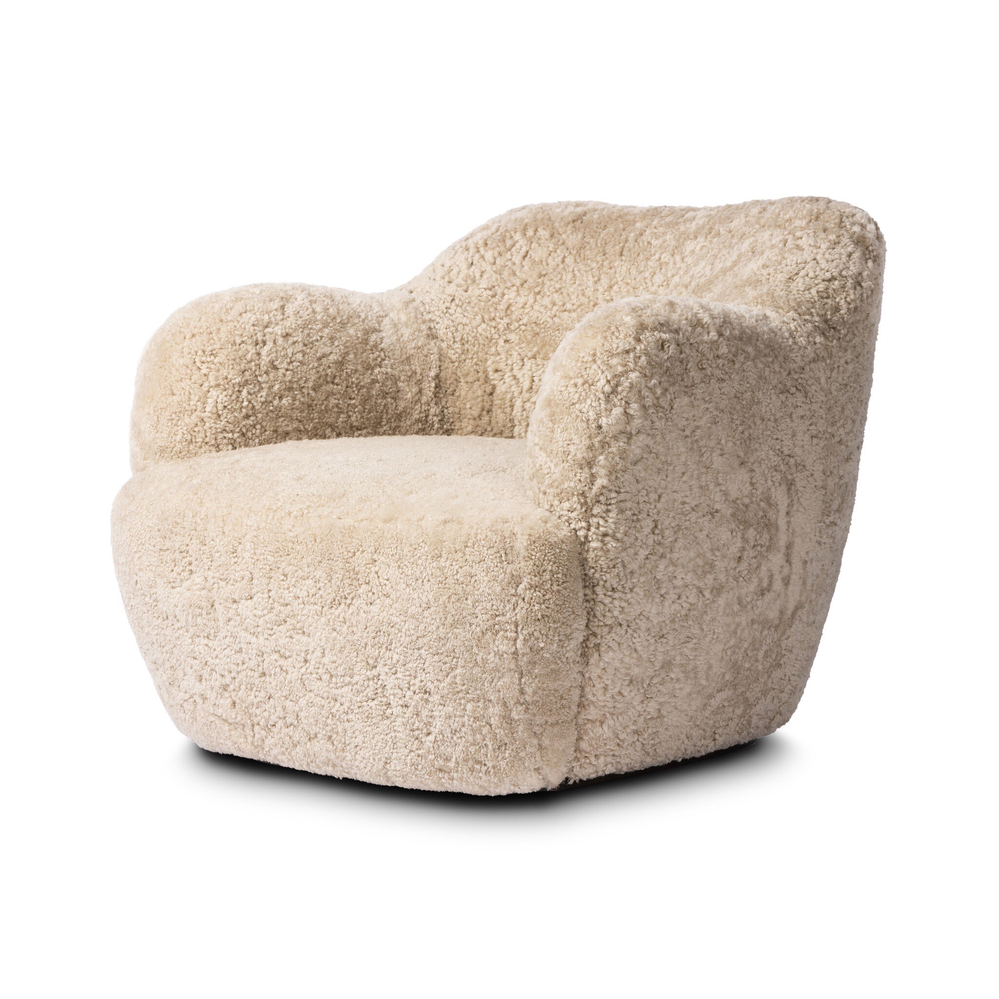 Julius Swivel Chair - Beige Shearling - Image 1