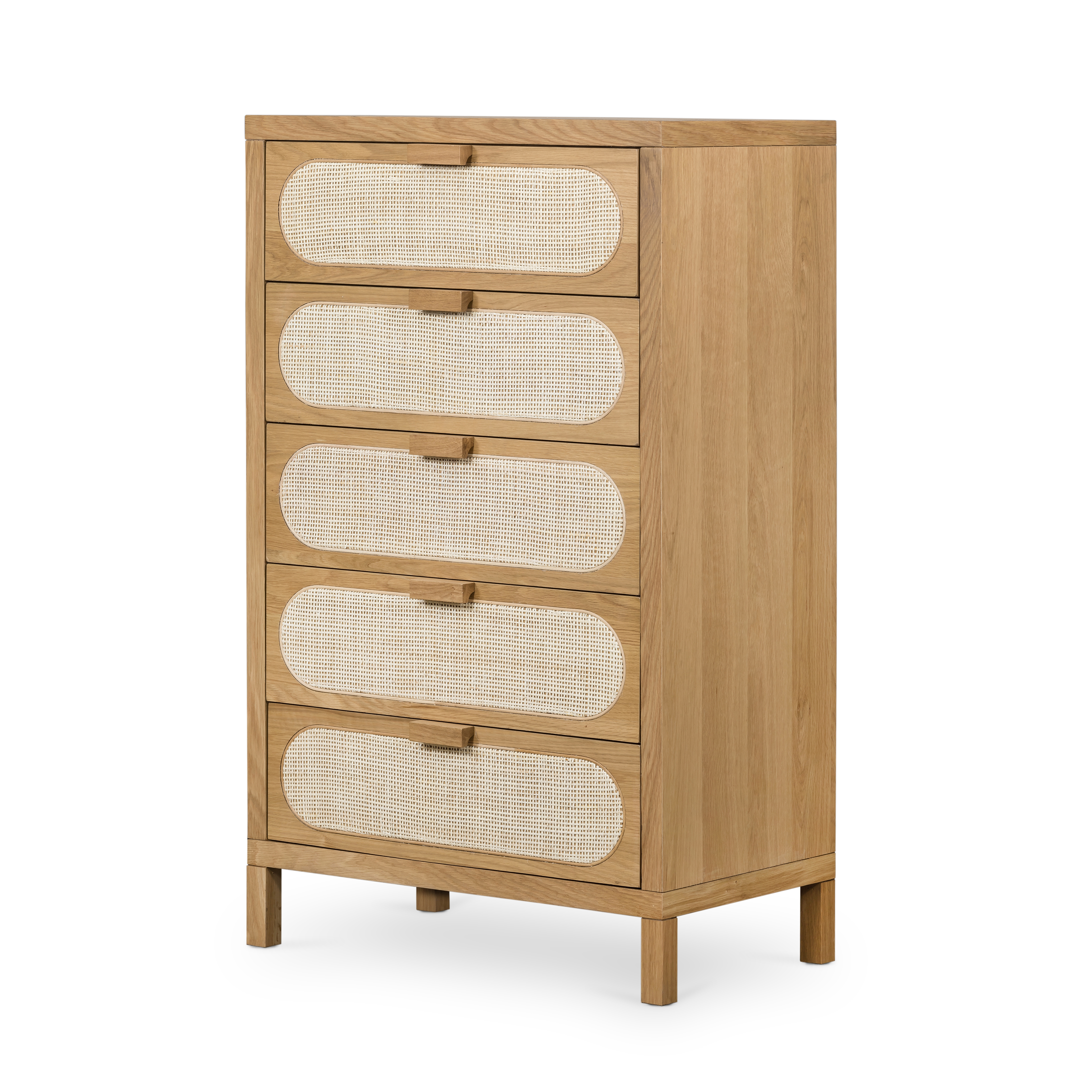Allegra 5 Drawer Dresser-Natural Cane - Image 0