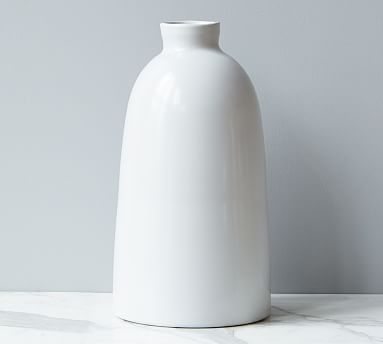 Mouth-Blown Ceramic Vase, Large, Stone - Image 0