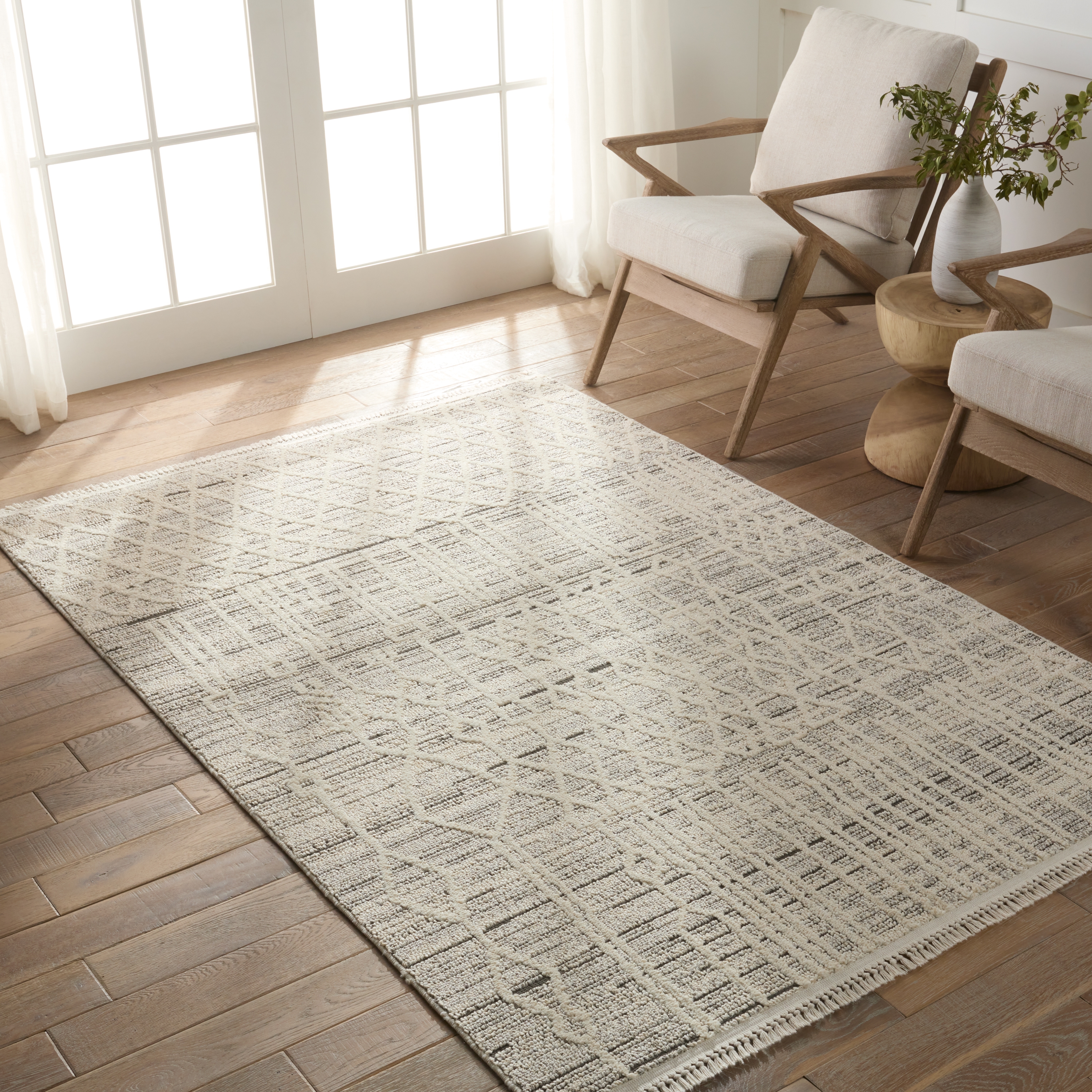 Caiya Trellis Cream/ Gray Area Rug (8'X10') - Image 4