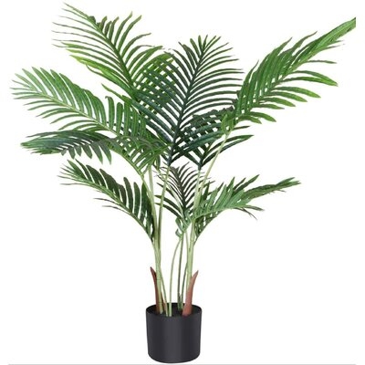 Artificial Areca Palm Plant 3.6 Feet Fake Palm Tree With 10 Trunks Faux Tree For Indoor Outdoor Modern Decor Feaux Dypsis Lutescens Plants In Pot For Home Office Perfect Housewarming Gift - Image 0
