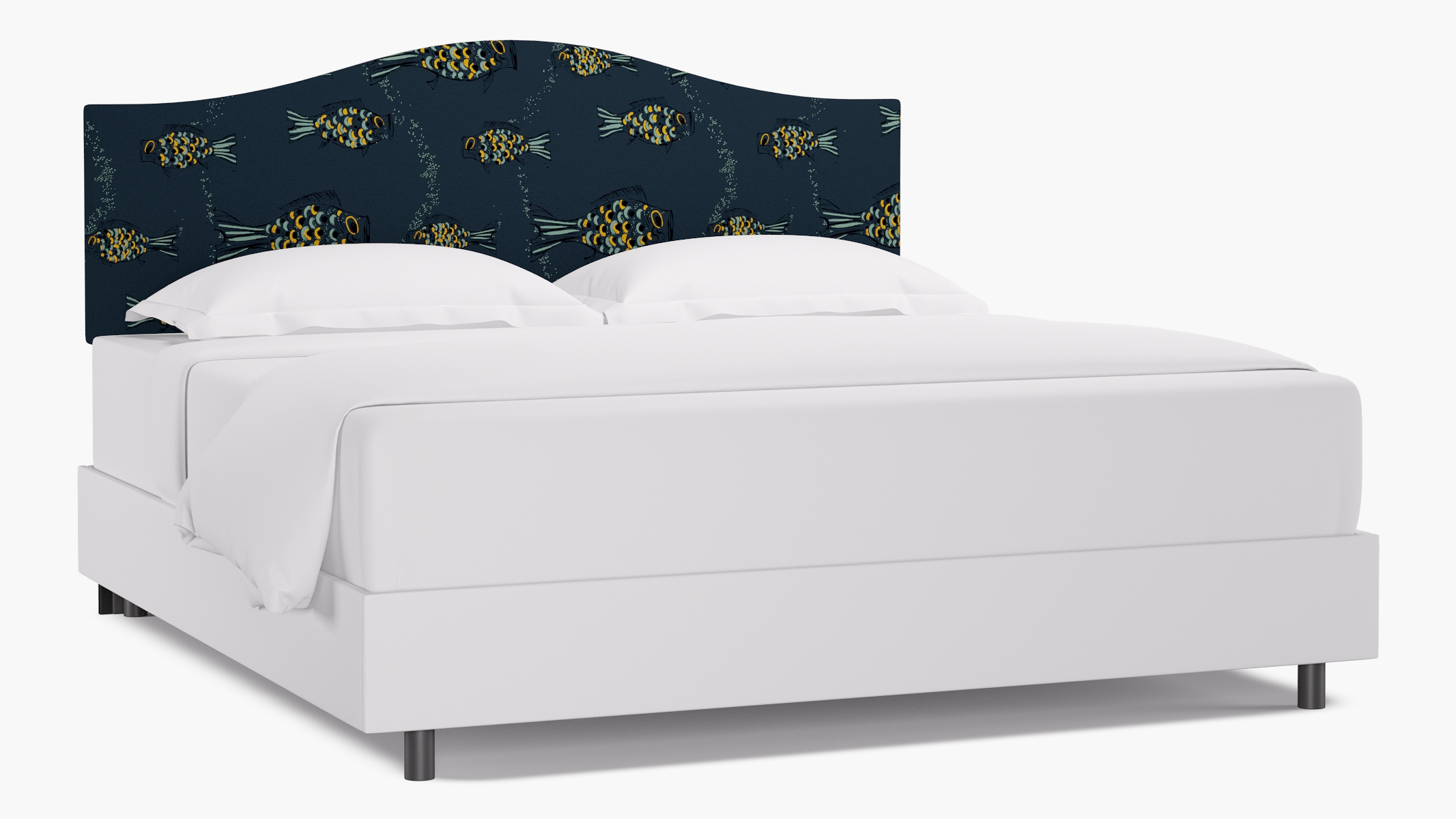 Camelback Headboard, Indigo Sakana, King - Image 0
