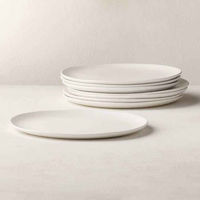 Crisp Matte White Dinner Plate Set of 8 - Image 0