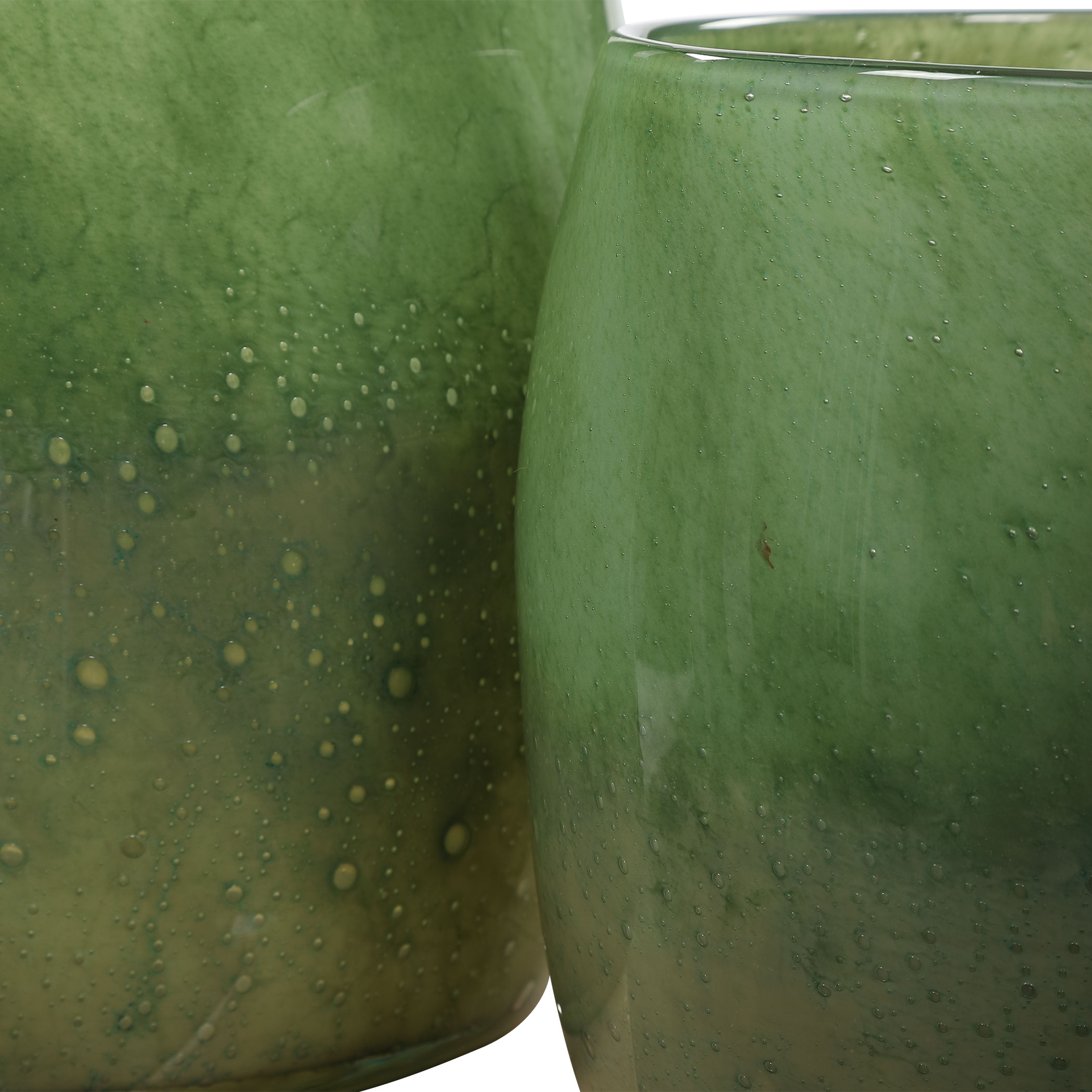 Matcha Green Glass Vases, S/2 - Image 1