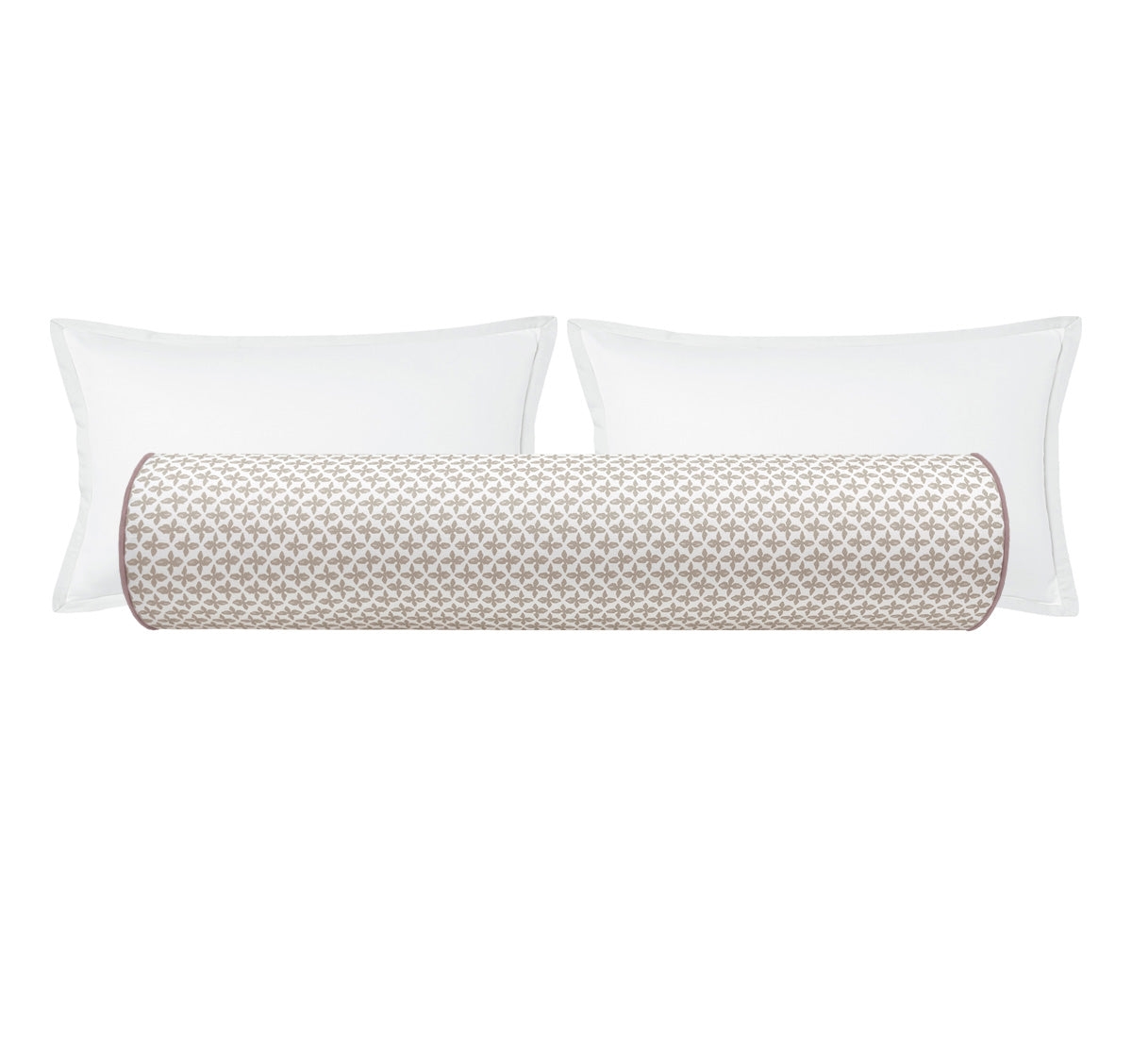 OCS X LDC II | BOLSTER | ELLISTON HOUSE : POSEY // SAND + CLASSIC LINEN // LILAC CORDING - TWIN // 9" X 24" - Image 0