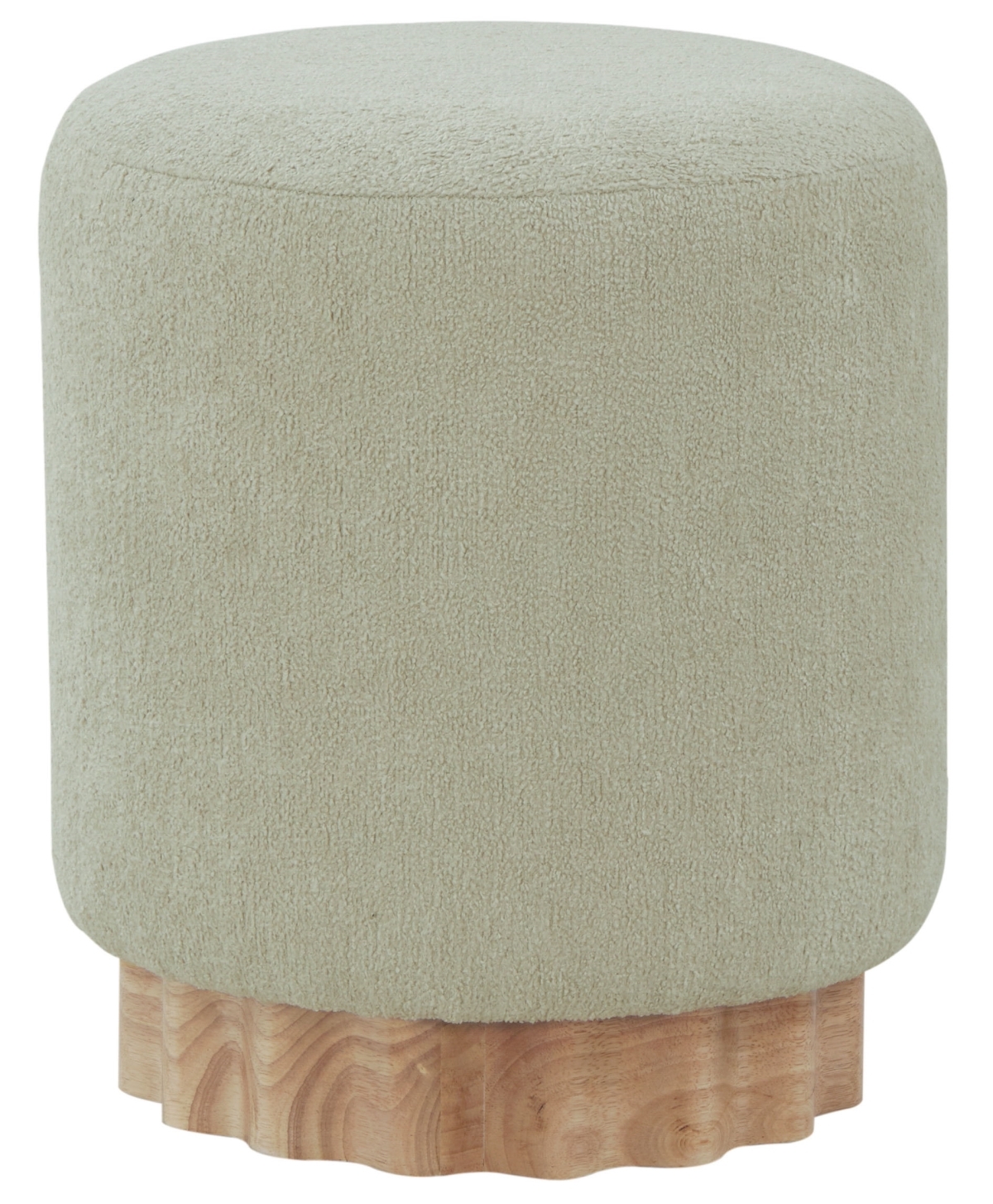 Nikolas Round Boucle Ottoman - Taupe/Natural - Image 0