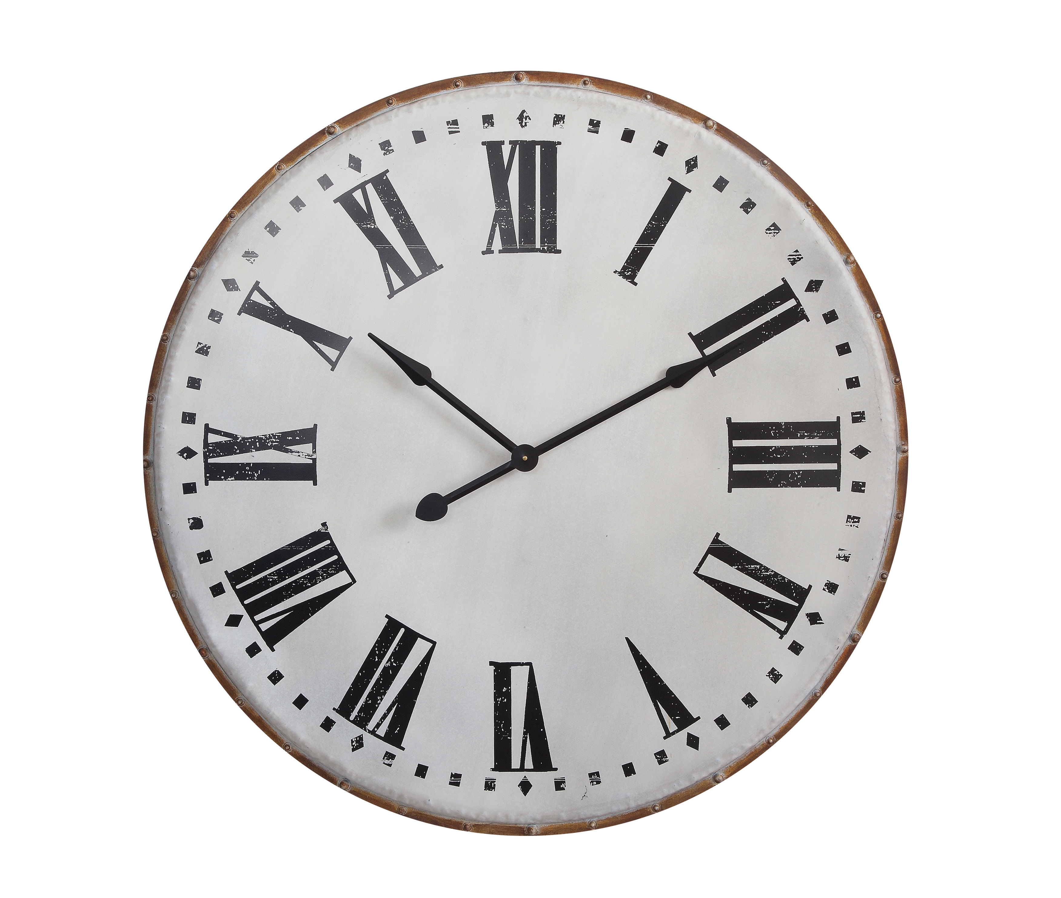 White Classic Round Metal Wall Clock - Image 0