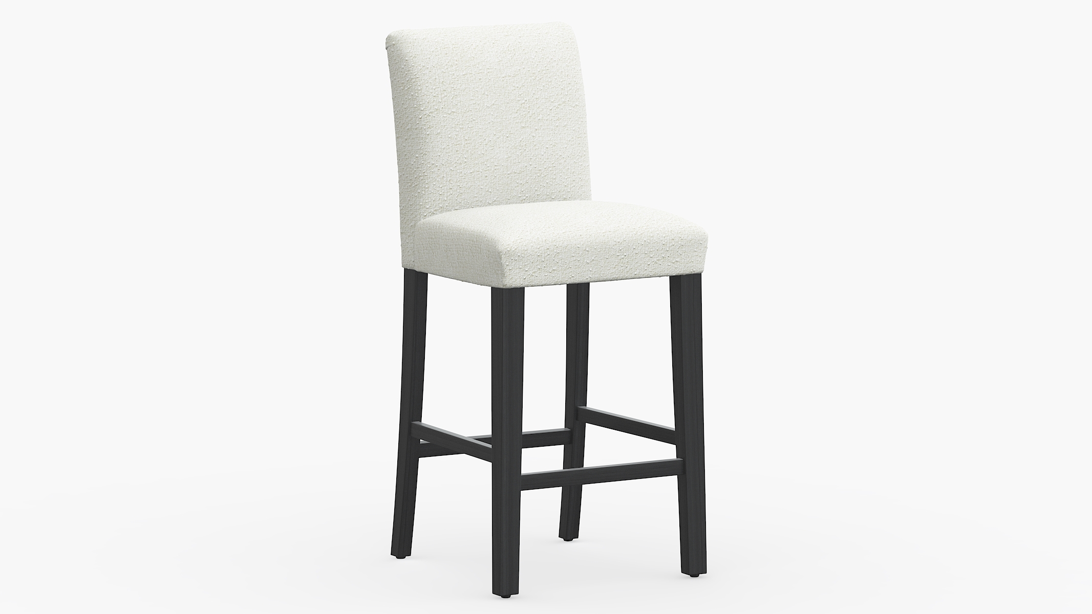 Classic Dining Bar Stool, Snow Boucle, Black - Image 0